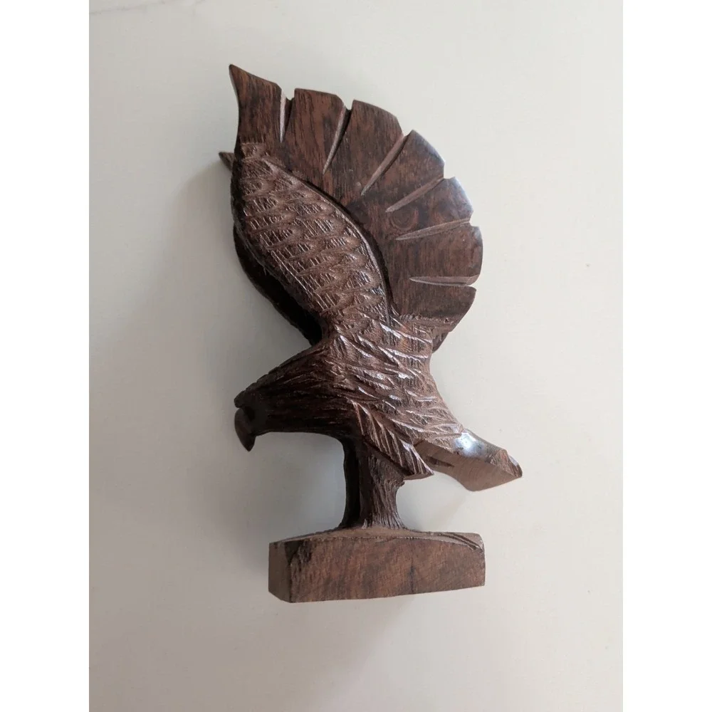Handcrafted Wooden Eagle figurine, 6